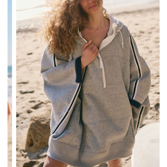 Free People Movement Salt Air Cocoon Hoodie Heather Grey Combo M/L NWT - Picture 3 of 10